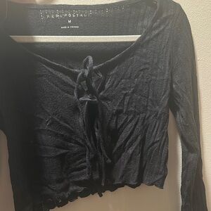 Aeropostale Black Lace-Up Women's Top